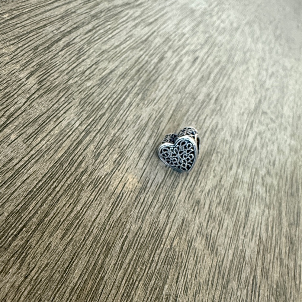 Silver Heart Pandora  Charm